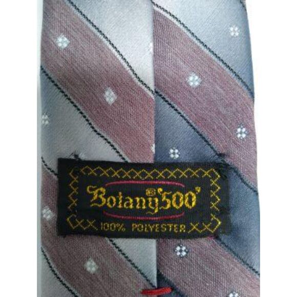 Botany 500 Blue, Brown, Gray, Black Ombre Effect Striped Necktie Woven Tie - Picture 3 of 5